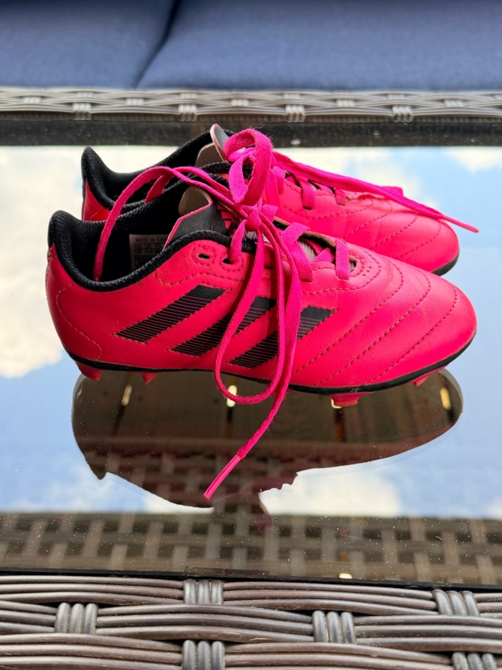 Adidas Hot Pink Youth Soccer Cleats with Black Accents Size 11
